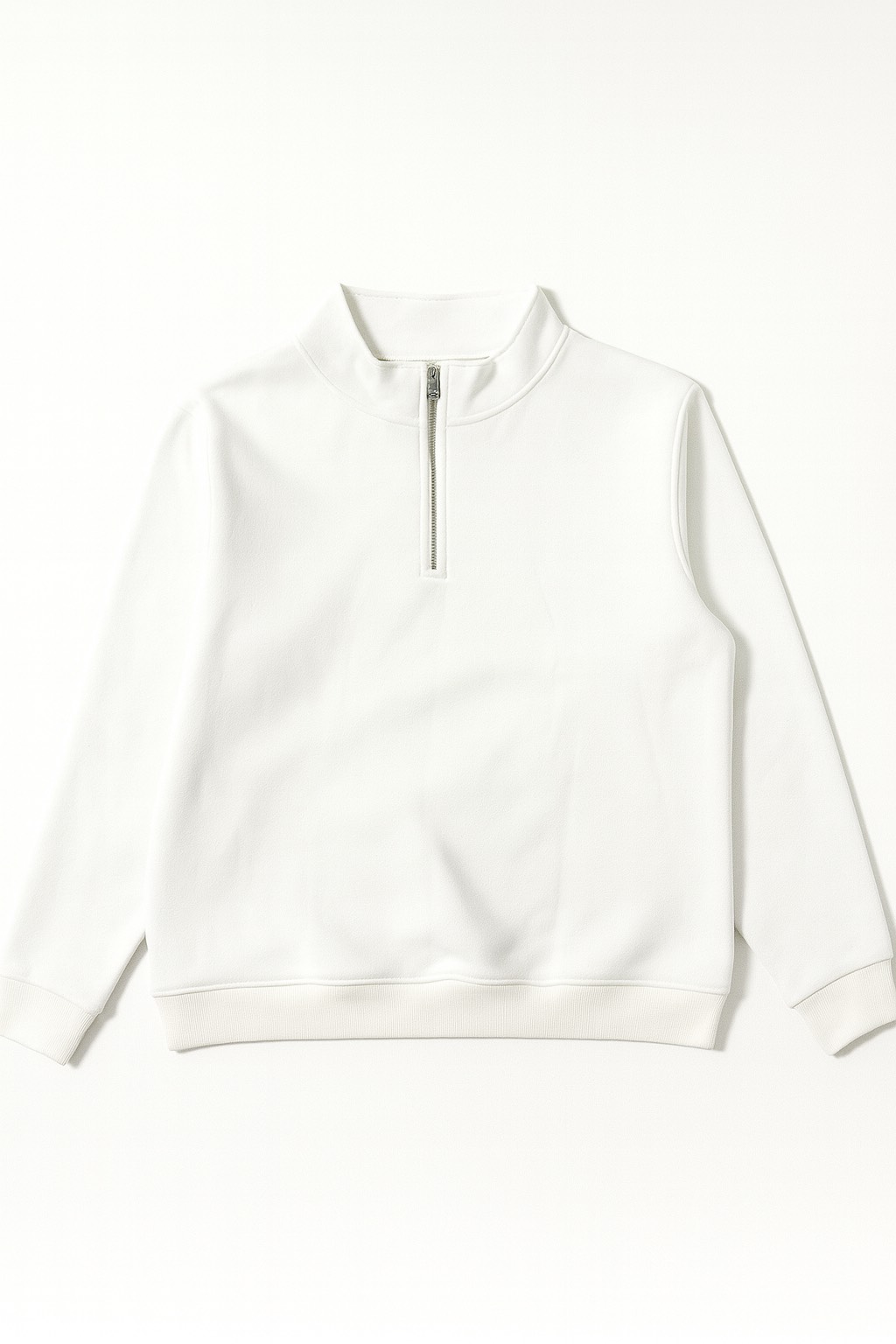 BEYAZ FERMUARLI SWEATSHİRT - 2