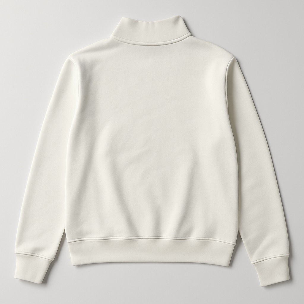 BEYAZ FERMUARLI SWEATSHİRT - 3