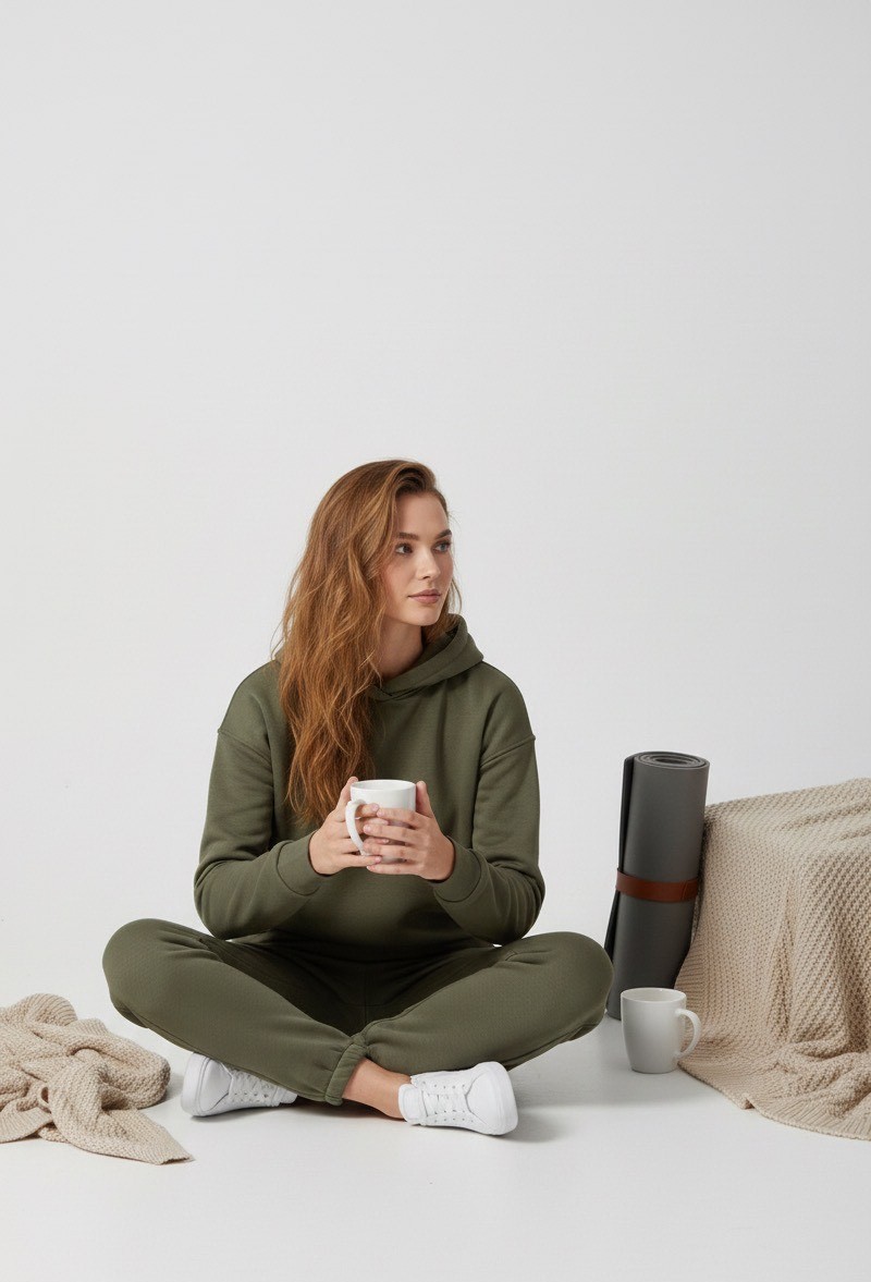 YUMUŞAK DOKULU ŞARDONLU EŞOFMAN TAKIMI - 2