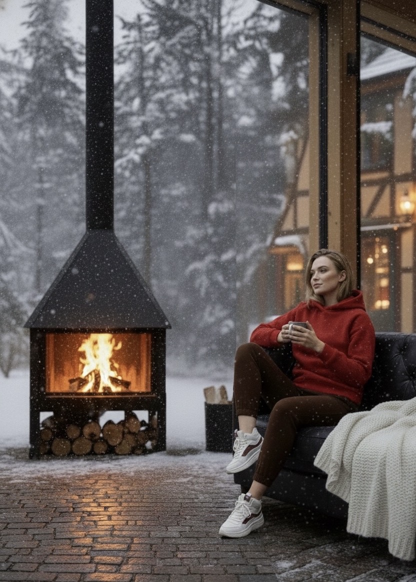 KIRMIZI KAPÜŞONLU İÇİ TÜYLÜ HOODİE - 3