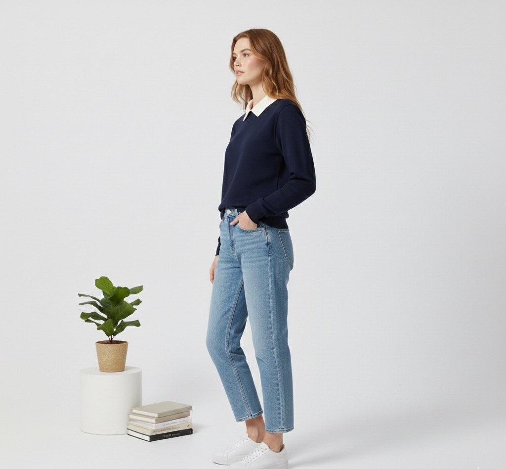  Polo Yaka  Kolej Sweatshirt Polo Yaka - 3