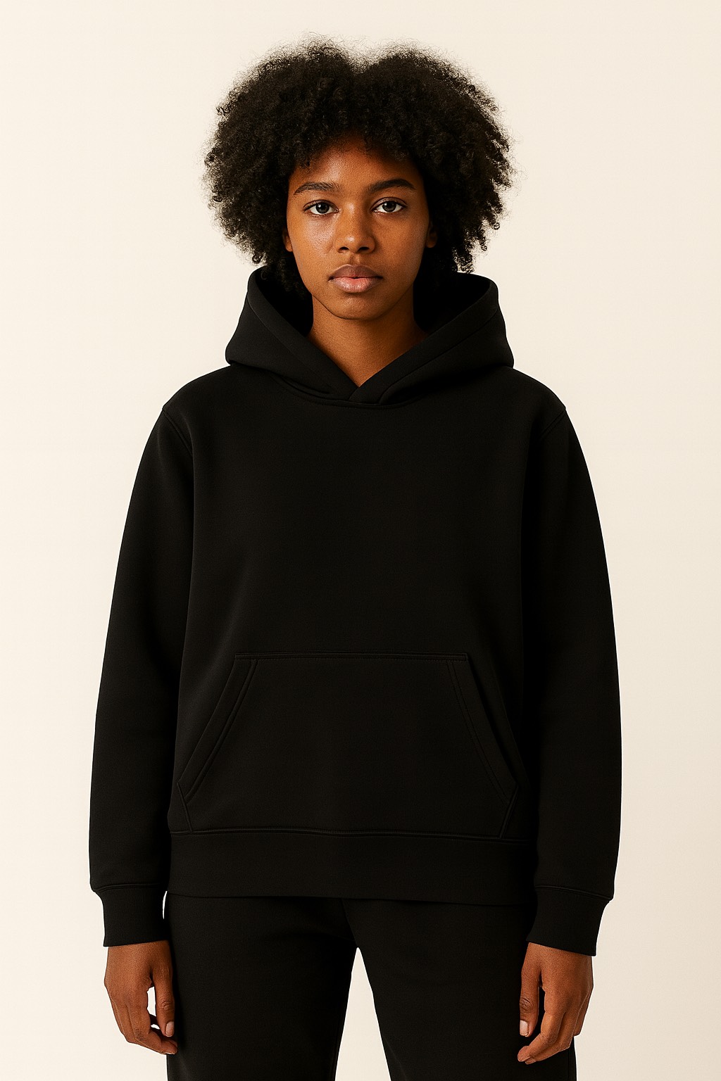 SİYAH KAPÜŞONLU İÇİ TÜYLÜ HOODİE