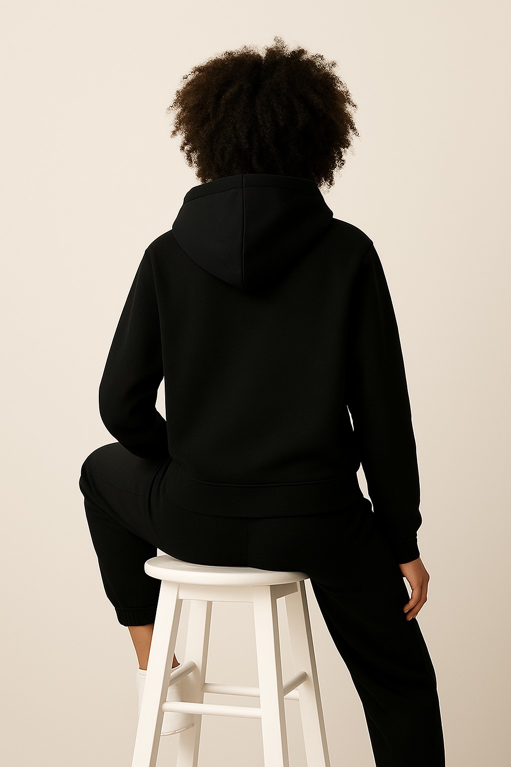 SİYAH KAPÜŞONLU İÇİ TÜYLÜ HOODİE - 2