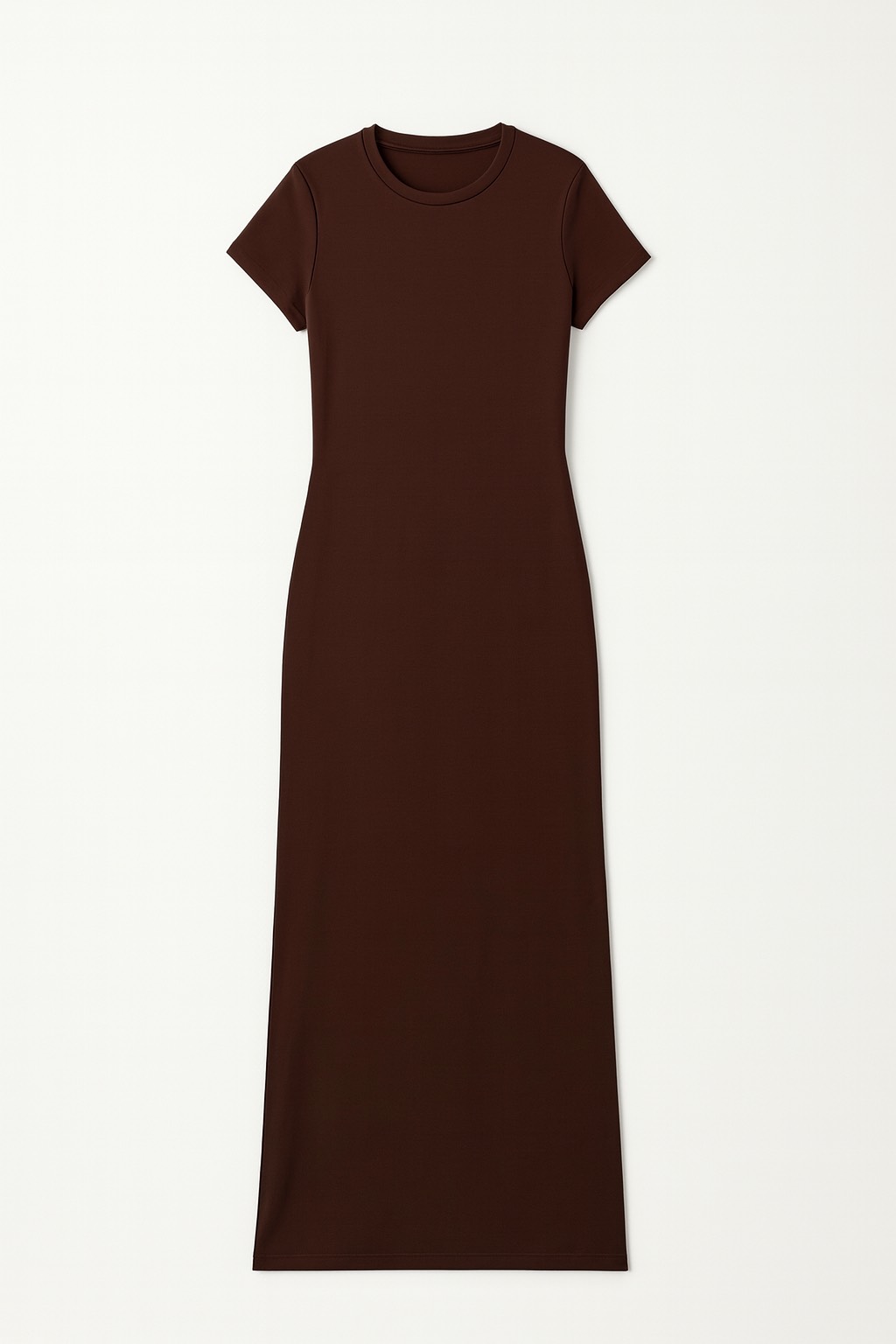 UZUN POLYAMİD KAHVERENGİ ELBİSE - 3