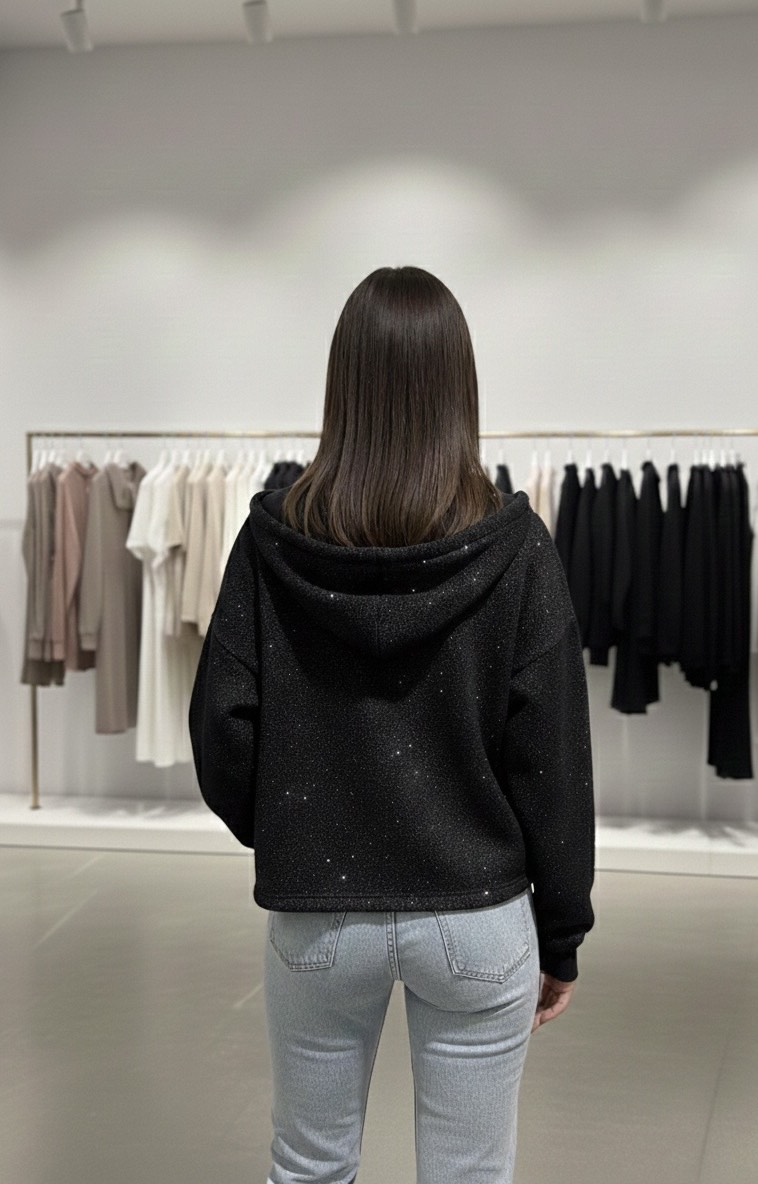 Yumuşak dokulu Simli fermuarlı sweatshirt - 2